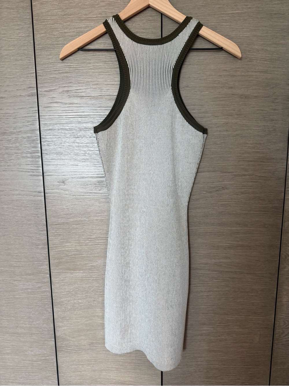 SER.O.YA Jill Rib Sleeveless Mini Dress – White/Olive | NWT | Size Medium - Picture 5 of 5